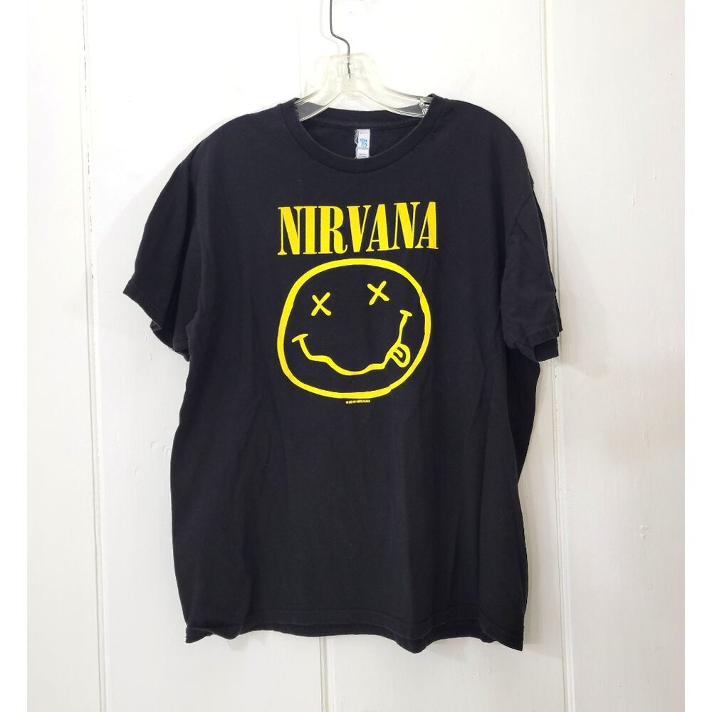Nirvana Black Graphic T Shirt Band T Shirt